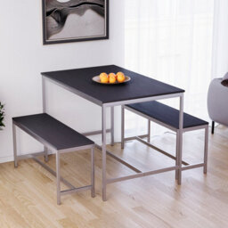 Lassic Vida Designs Roslyn 4 Seater Dining Table With Bench Set, Black - thumbnail 5