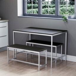 Lassic Vida Designs Roslyn 4 Seater Dining Table With Bench Set, Black - thumbnail 2