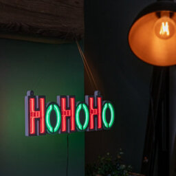 Samuel Alexander 40Cm Light Up Hanging Ho Ho Ho Christmas Infinity Mirror Sign With Red And Green Leds - thumbnail 3