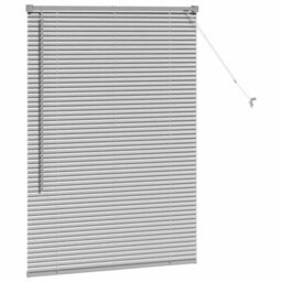 Berkfield Window Blind With Curtains Manual Silver Aluminium - thumbnail 5
