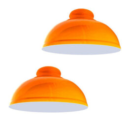 2Pack Light Shade Ceiling, Metal Orange Lampshades For Ceiling Lights, Easy Fit Pendant Lamp Shades For Table Lamps, Living Room
