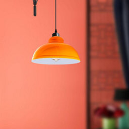 2Pack Light Shade Ceiling, Metal Orange Lampshades For Ceiling Lights, Easy Fit Pendant Lamp Shades For Table Lamps, Living Room - thumbnail 2