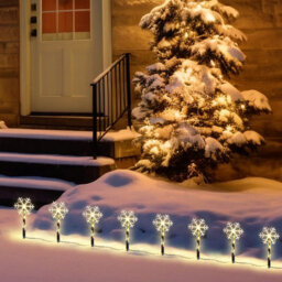 Groundlevel Set Of 8 Garden Led Snowflake Lights - thumbnail 4