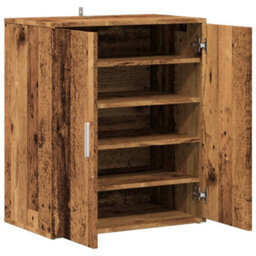 Berkfield Shoe Cabinet Old Wood 60X35X70 Cm Engineered Wood - thumbnail 9