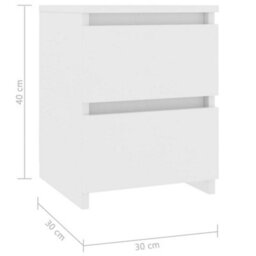 Vidaxl Bedside Cabinet White 30X30X40 Cm Engineered Wood - thumbnail 3