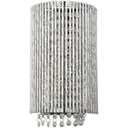Modern Indoor Curved Wall Light Chrome Bar Cage & K9 Crystal Shade Bedside Lamp - thumbnail 3