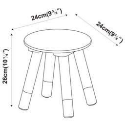 Urbn-Living Urbnliving 26Cm Height 2 Pcs Wooden Round Grey Chair Toddlers Kids Children Small Stool Home Nursery Seat - thumbnail 5