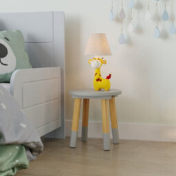 Urbn-Living Urbnliving 26Cm Height 2 Pcs Wooden Round Grey Chair Toddlers Kids Children Small Stool Home Nursery Seat - thumbnail 3