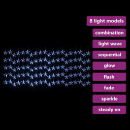 Berkfield Led Star Curtain Fairy Lights 500 Led Blue 8 Function - thumbnail 3