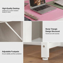 Small Computer Desk With 2 Fabric Drawers, 80 X 40 Cm Home Office Desk - thumbnail 5