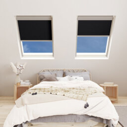 Bloc Blinds Black Blackout Blind For Velux Roof Window Size  Mk06, Silver Frames - thumbnail 2