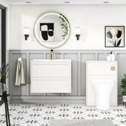 Royal Bathrooms Elmore 700mm Traditional Wall Hung 2 Drawer Cabinet Bathroom Vanity Unit With Ceramic Basin Sink - Classic White - thumbnail 4