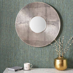 Pacific Lifestyle Antique Silver Metal Round Wall Mirror
