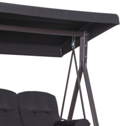 Outsunny 3 Seater Garden Swing Chair Patio Swing Bench W/ Cup Trays Black - thumbnail 8
