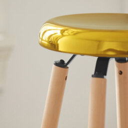 Sobuy Bar Stool With Metal Seat And Beech Wood Legs 15.4X15.4X28.7 Inch Load Capacity 150 Kg Fst89-G - Gold - thumbnail 9
