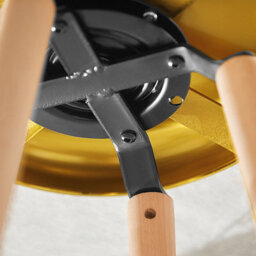 Sobuy Bar Stool With Metal Seat And Beech Wood Legs 15.4X15.4X28.7 Inch Load Capacity 150 Kg Fst89-G - Gold - thumbnail 5
