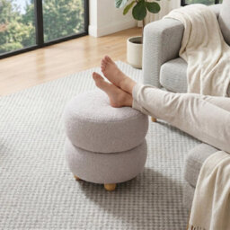 Grey Footstool Ottoman Stool Pouffe Seat Vanity Dressing Table Stool - thumbnail 3