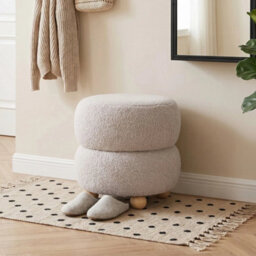 Grey Footstool Ottoman Stool Pouffe Seat Vanity Dressing Table Stool - thumbnail 4