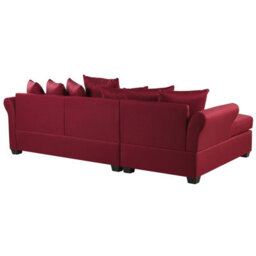 Beliani Corner Sofa 3 Seater Vikna Fabric Dark Red Right Hand - thumbnail 5