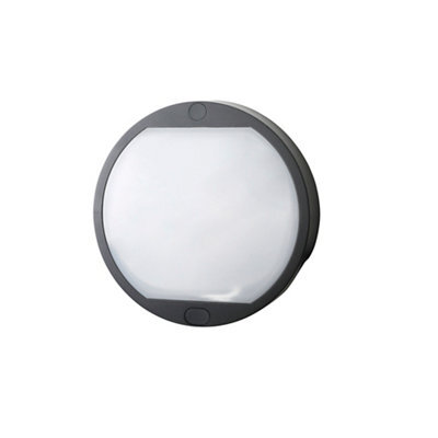 Fixed Black Mains-Powered Integrated Led Outdoor Round Wall Light 420Lm (Dia)12Cm - image 1