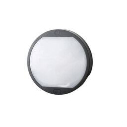 Fixed Black Mains-Powered Integrated Led Outdoor Round Wall Light 420Lm (Dia)12Cm - thumbnail 1