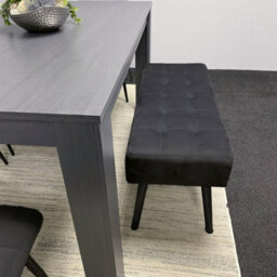 Kosy Koala Dining Table And 4 Chairs With Black Bench, 4 Black Velvet Chairs Wood Dining Set Furniture - thumbnail 7