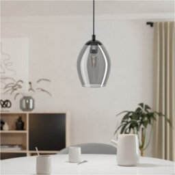 Loops Stylish Modern Nickel-Nero Pendant Light For Indoor Spaces - Ideal Ceiling Fixture - thumbnail 1