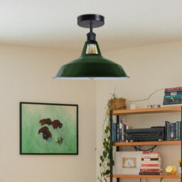 Modern Metal Lamp Shades Green Ceiling Light Shades, Easy Fit Lampshades, For Vintage Industrial Pendant Lights Bedroom, - thumbnail 3