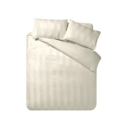 Catherine Lansfield So Soft Satin Stripe King Duvet Cover Set With Pillowcases Cream - thumbnail 4