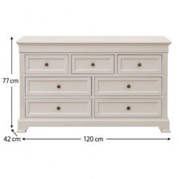 Melody Maison Large 7 Drawer Chest Of Drawers - Daventry Taupe-Grey Range - thumbnail 5