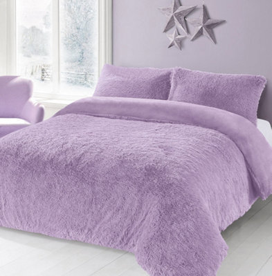 Homes & Linen Teddy Bear Fleece Long Fur Cuddles Alaska Luxury Duvet Cover Set Warm Cosy Soft Teddy Bedding Set