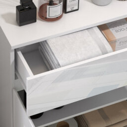 Kleankin High Gloss Bathroom Floor Cabinet Storage Cupboard With Drawer - thumbnail 9