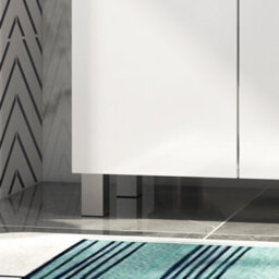 Kleankin High Gloss Bathroom Floor Cabinet Storage Cupboard With Drawer - thumbnail 8