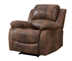 Faux Leather Suede Brown Valencia Manual Recliner Chair - thumbnail 7