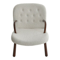 Living And Home Armchair Set Sherpa Recliner Ergonomic Sofa Chair Armchair And Footstool With Wood Legs - thumbnail 3