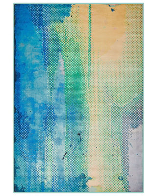 Beliani Multicolour Abstract Watercolour Area Rug 160 X 230 Cm - Contemporary Low Pile - image 1