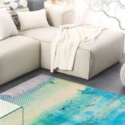 Beliani Multicolour Abstract Watercolour Area Rug 160 X 230 Cm - Contemporary Low Pile - thumbnail 2