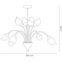 Luminosa Lighting Luminosa Rimini Pendant 8 Light G9 Satin Brass - thumbnail 3