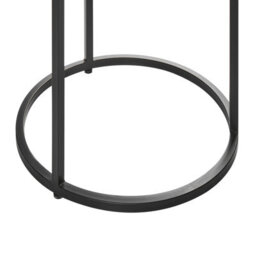Wyld And Coco 40Cm Round Marble Top Side Table With Black Powder-Coated Iron Base, Modern Living Room - thumbnail 5