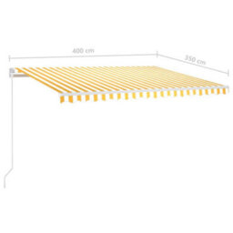 Berkfield Manual Retractable Awning 400X350 Cm Yellow And White - thumbnail 7