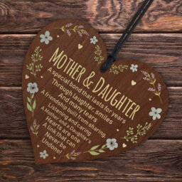 Red Ocean Mother And Daughter Wooden Hanging Heart  Mothers Day Gift For Mum  Sentimental Gift From Daughter - thumbnail 6