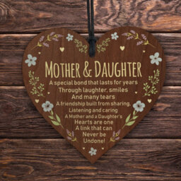 Red Ocean Mother And Daughter Wooden Hanging Heart  Mothers Day Gift For Mum  Sentimental Gift From Daughter - thumbnail 5
