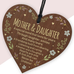 Red Ocean Mother And Daughter Wooden Hanging Heart  Mothers Day Gift For Mum  Sentimental Gift From Daughter - thumbnail 2