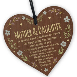 Red Ocean Mother And Daughter Wooden Hanging Heart  Mothers Day Gift For Mum  Sentimental Gift From Daughter - thumbnail 1