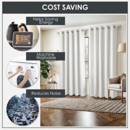 Emma Barclay Sorrento Ultra Blackout Eyelet Curtains, White - 66 X 72 Inch Pair - thumbnail 6