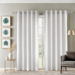 Emma Barclay Sorrento Ultra Blackout Eyelet Curtains, White - 66 X 72 Inch Pair - thumbnail 1