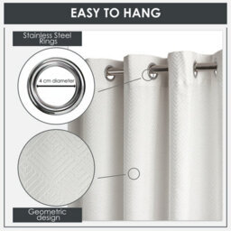 Emma Barclay Sorrento Ultra Blackout Eyelet Curtains, White - 66 X 72 Inch Pair - thumbnail 5