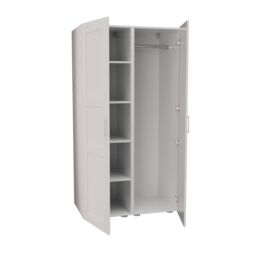 Atomia Contemporary Matt Porcelain Tall Double Wardrobe With Shelving (H)1875mm (W)1000mm (D)580mm - thumbnail 4