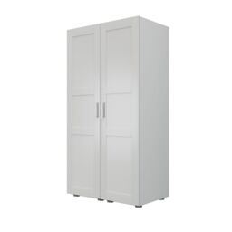 Atomia Contemporary Matt Porcelain Tall Double Wardrobe With Shelving (H)1875mm (W)1000mm (D)580mm - thumbnail 2