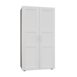 Atomia Contemporary Matt Porcelain Tall Double Wardrobe With Shelving (H)1875mm (W)1000mm (D)580mm - thumbnail 3